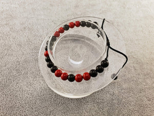 Agate beads - Black and Red - By Janine Jewellery