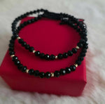 Set Adult - 14k Gold Balls , Black beads