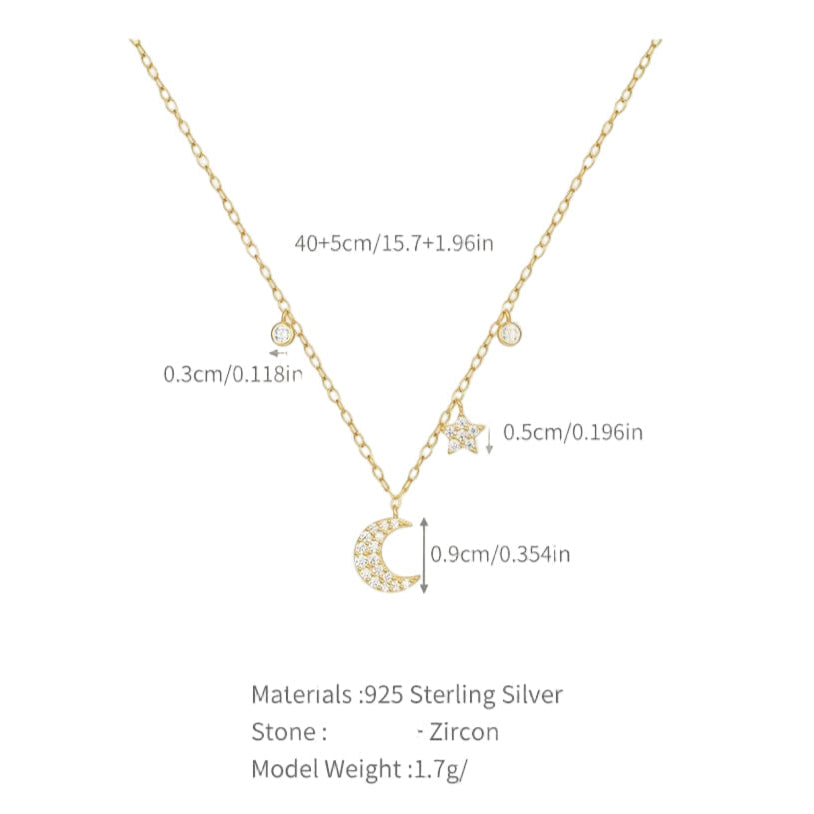 Necklace ,925 Silver ,Gold Plated 18K