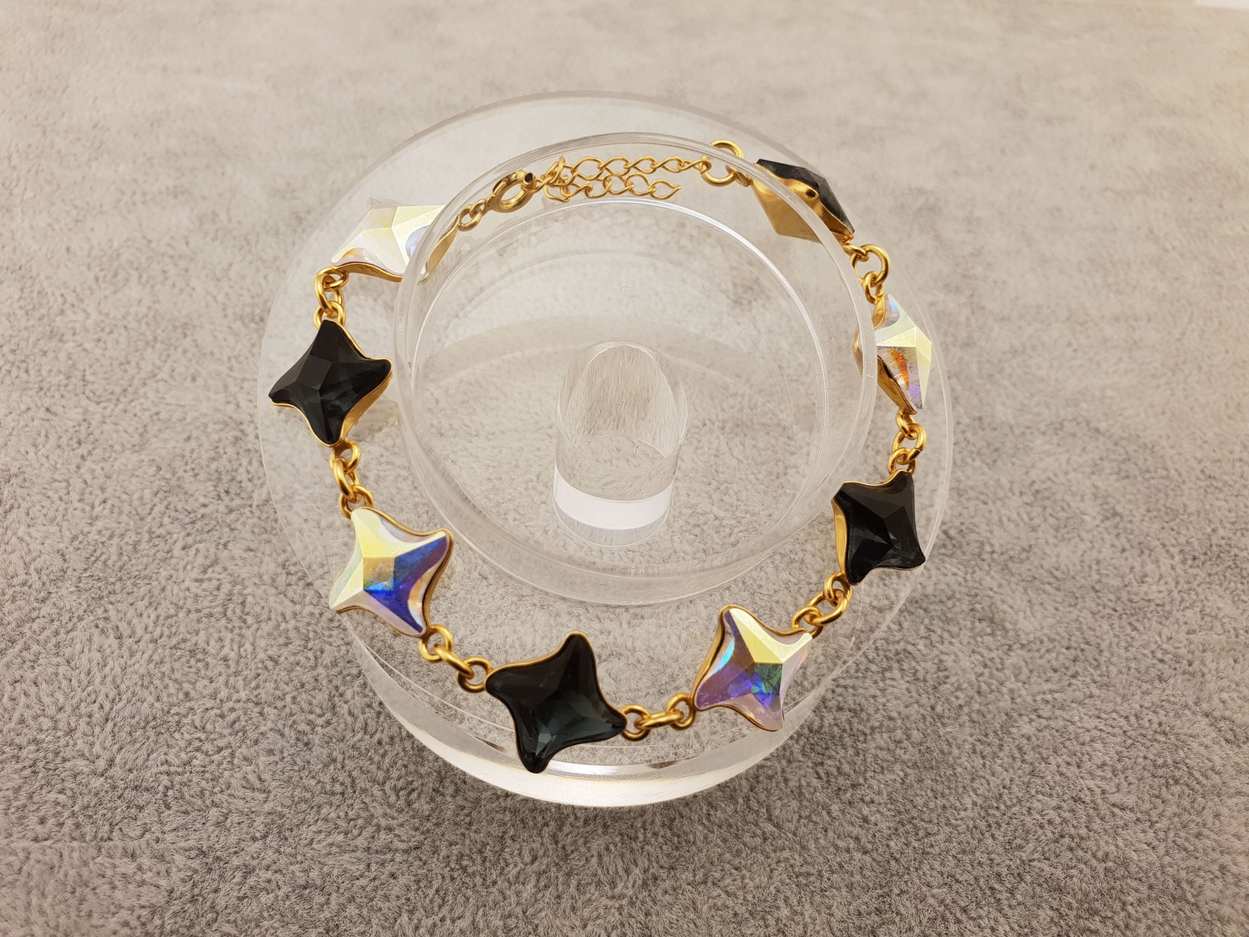 Swarovski Bracelet - Graphite & Cristal - By Janine Jewellery