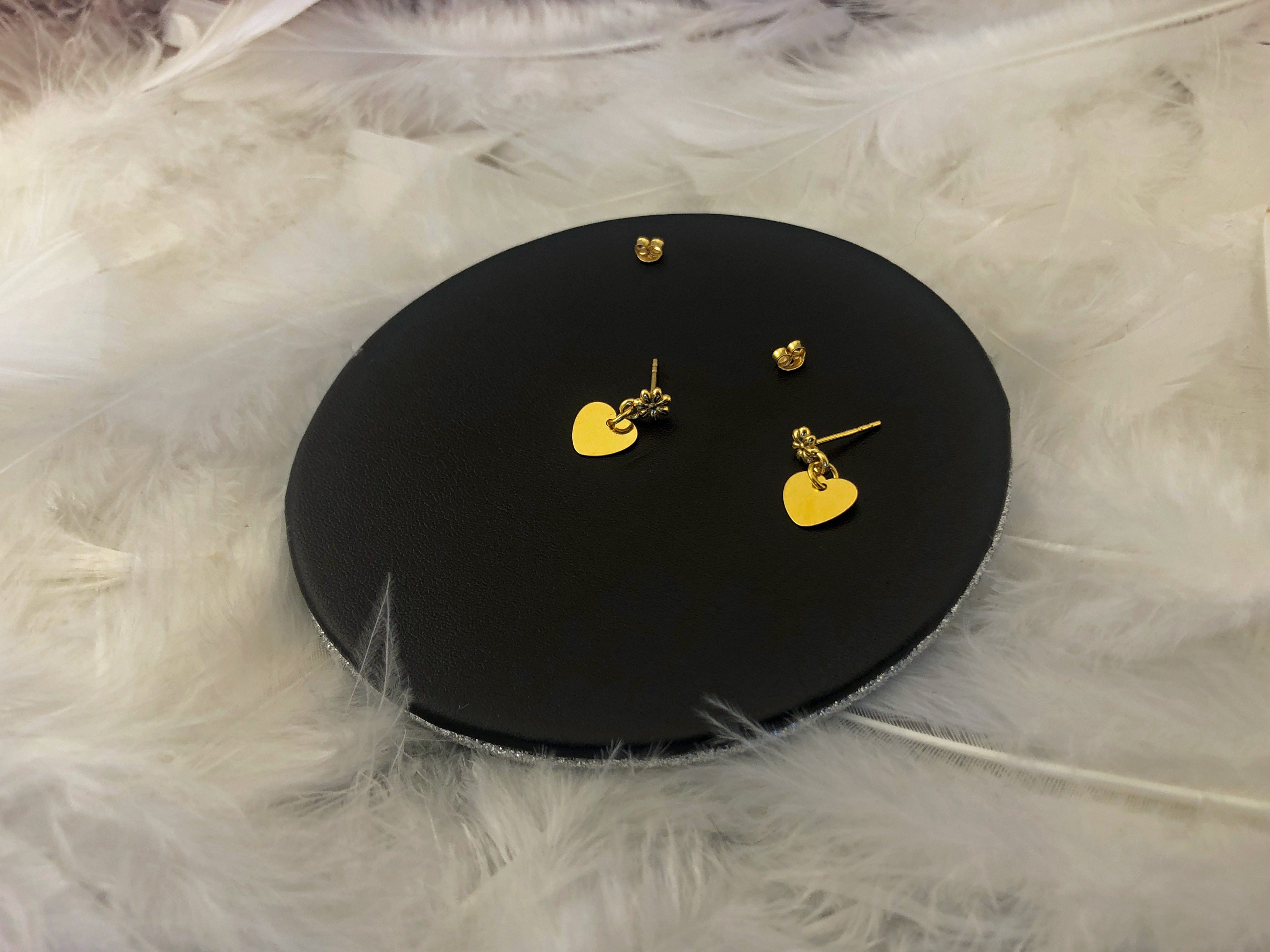 Earrings heart ; Gold plated 24K - By Janine Jewellery