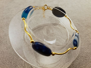 Agate Bracelet - Oval Beads - By Janine Jewellery