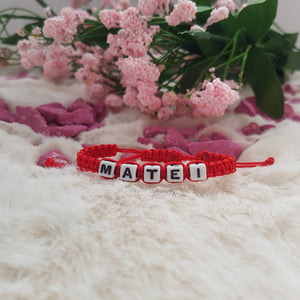 Name bracelet, 6mm plastic beads