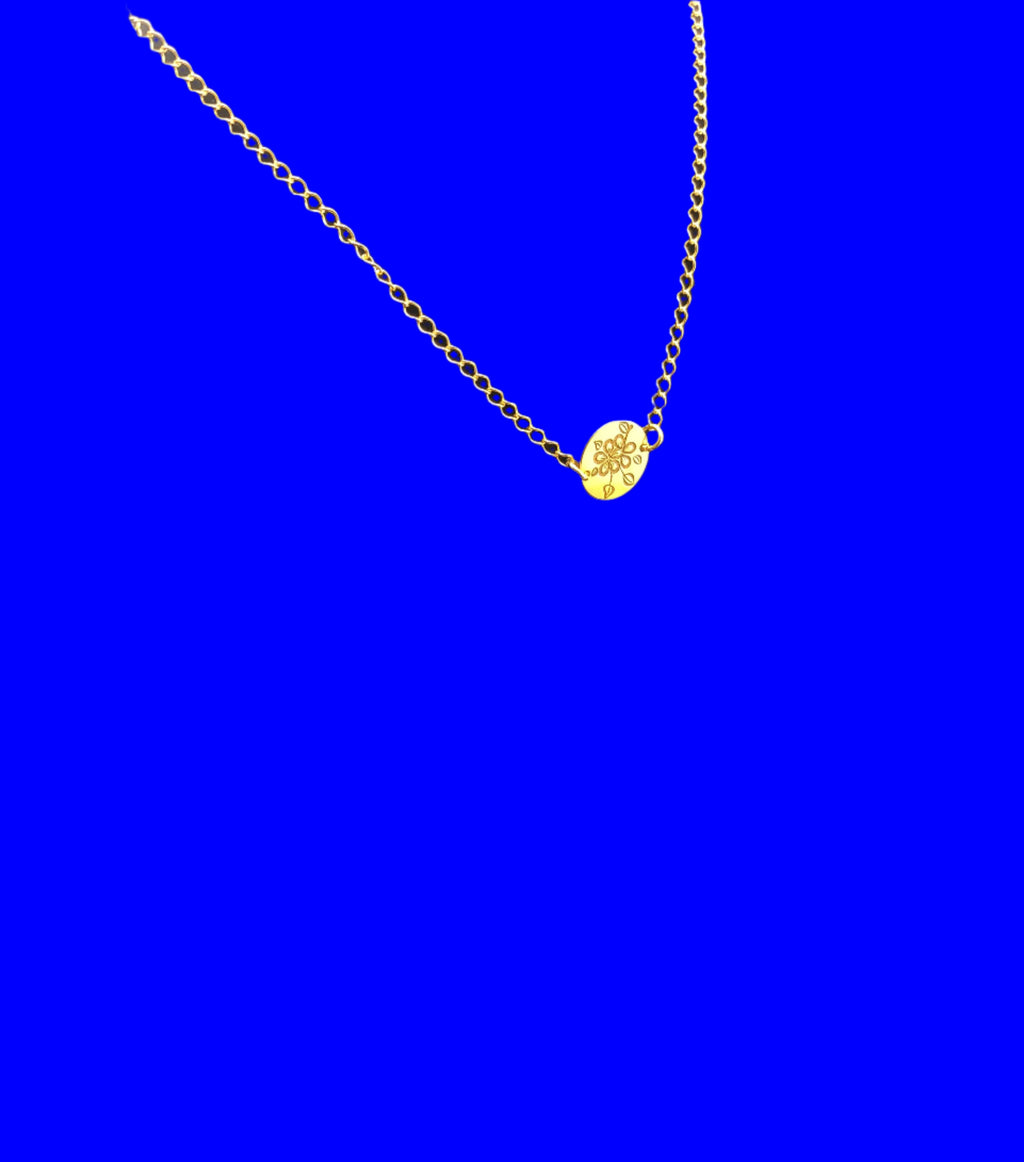 GOLD PLATED 24K NECKLACE - FLOWER COIN - By Janine Jewellery