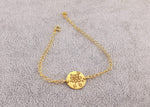 GOLD PLATED 24K BRACELET - FLOWER COIN - By Janine Jewellery