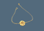 GOLD PLATED 24K BRACELET - FLOWER COIN - By Janine Jewellery