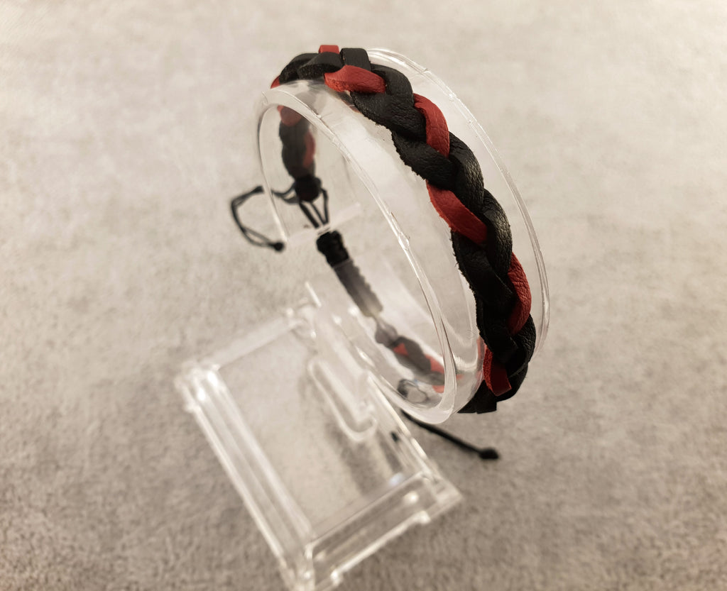 Woven Leather | BLACK AND RED - By Janine Jewellery