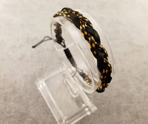 Woven Leather | BLACK AND YELLOW - By Janine Jewellery