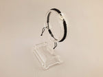 Woven Bracelet - SILVER CLOVER COIN | BLACK - By Janine Jewellery