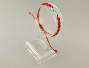Woven Bracelet - INFINITY SILVER FLOWERS | RED - By Janine Jewellery