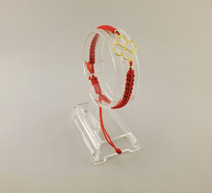 Woven Bracelet - LOVELY CLOVER | RED - By Janine Jewellery