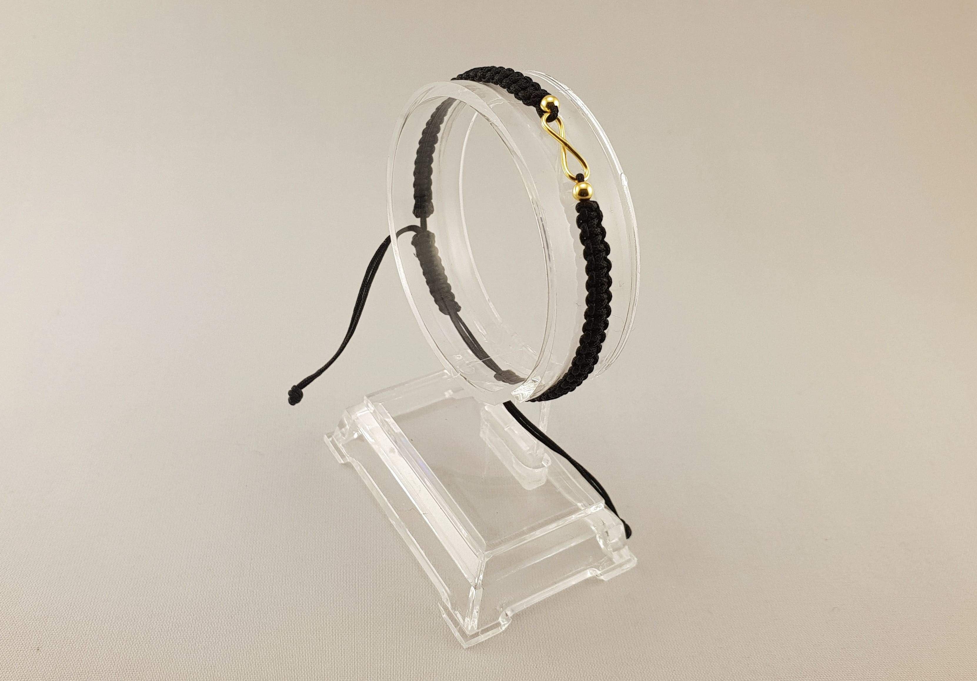 Woven Bracelet - PRECIOUS INFINITY | BLACK - By Janine Jewellery