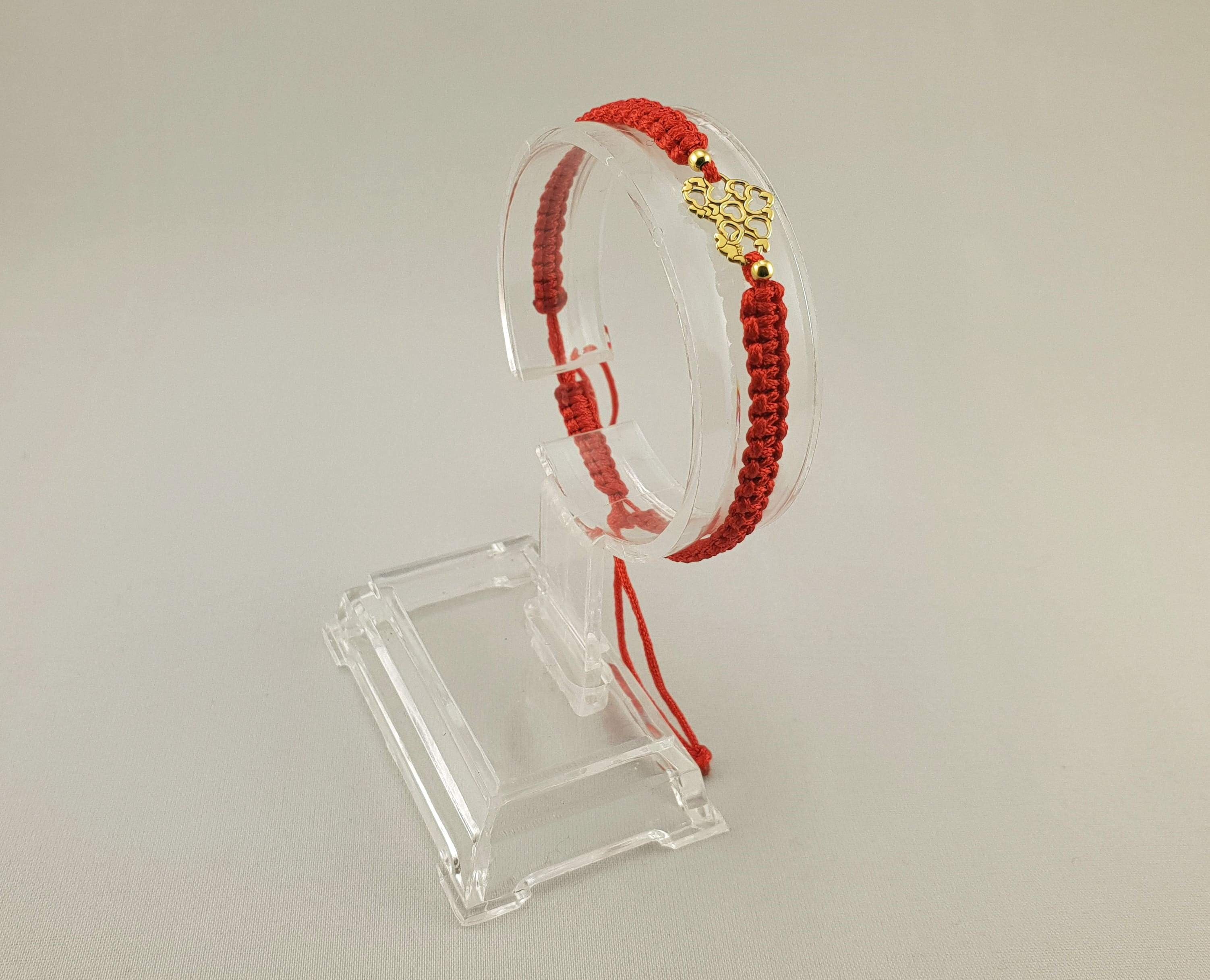 Woven Bracelet - LITTLE HEARTS | RED - By Janine Jewellery