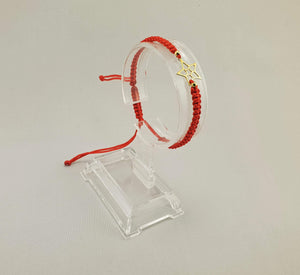Woven Bracelet - TWO STARS | RED - By Janine Jewellery