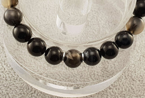 Agate beads - Dyed Black - By Janine Jewellery