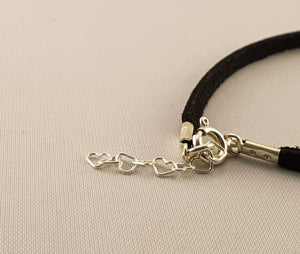 Leather Bracelet - Infinity Silver Heart - By Janine Jewellery