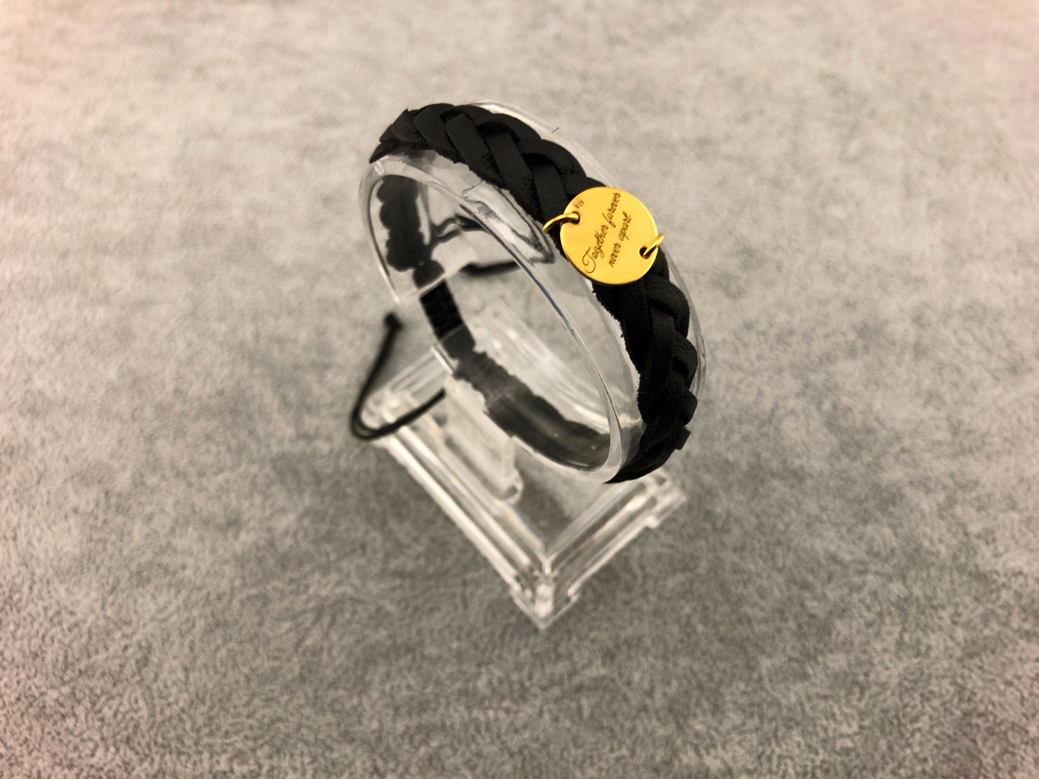 Woven Leather - Together forever never apart | BLACK - By Janine Jewellery