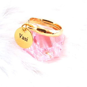 GOLD PLATED 24K RING - LIVE FOR PASSION - By Janine Jewellery