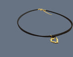 Leather Necklace - HEAVY HEART - By Janine Jewellery